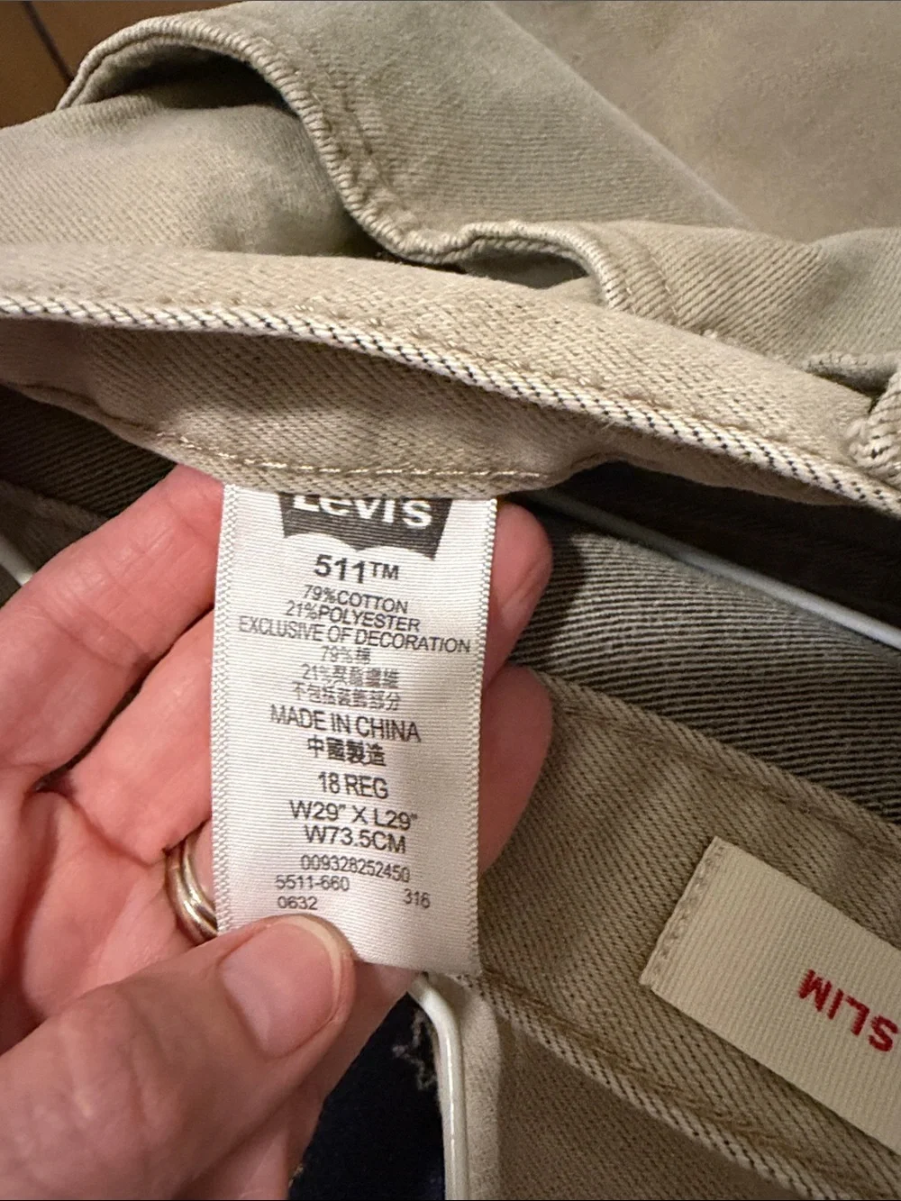 Levi's Boys Slim Jeans in Light Khaki